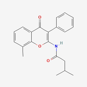 molecular formula C21H21NO3 B2501130 3-methyl-N-(8-methyl-4-oxo-3-phenyl-4H-chromen-2-yl)butanamide CAS No. 883959-83-9