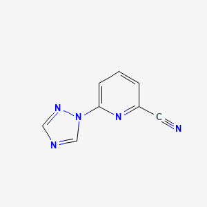 molecular formula C8H5N5 B2501143 6-(1H-1,2,4-Triazol-1-YL)pyridine-2-carbonitrile CAS No. 1339342-11-8