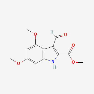 molecular formula C13H13NO5 B2501145 methyl 3-formyl-4,6-dimethoxy-1H-indole-2-carboxylate CAS No. 858741-81-8