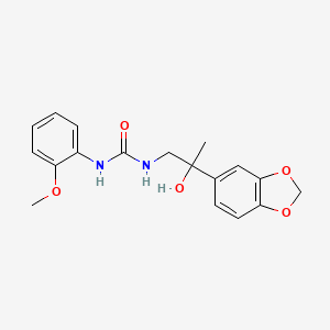 molecular formula C18H20N2O5 B2501146 1-(2-(苯并[d][1,3]二噁杂环-5-基)-2-羟基丙基)-3-(2-甲氧基苯基)脲 CAS No. 1396847-74-7