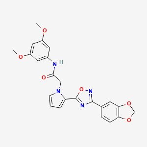 molecular formula C23H20N4O6 B2501150 2-{2-[3-(1,3-benzodioxol-5-yl)-1,2,4-oxadiazol-5-yl]-1H-pyrrol-1-yl}-N-(3,5-dimethoxyphenyl)acetamide CAS No. 1260985-08-7