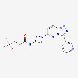 molecular formula C18H18F3N7O B2501160 4,4,4-Trifluoro-N-methyl-N-[1-(3-pyridin-3-yl-[1,2,4]triazolo[4,3-b]pyridazin-6-yl)azetidin-3-yl]butanamide CAS No. 2379953-66-7