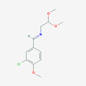 molecular formula C12H16ClNO3 B2501163 N-[(E)-(3-chloro-4-methoxyphenyl)methylidene]-2,2-dimethoxy-1-ethanamine CAS No. 865660-26-0