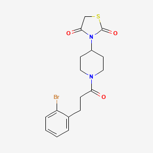 molecular formula C17H19BrN2O3S B2501164 3-(1-(3-(2-溴苯基)丙酰)哌啶-4-基)噻唑烷-2,4-二酮 CAS No. 1798638-03-5