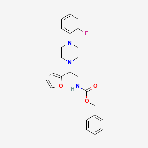 molecular formula C24H26FN3O3 B2501172 Benzyl (2-(4-(2-fluorophenyl)piperazin-1-yl)-2-(furan-2-yl)ethyl)carbamate CAS No. 877633-44-8