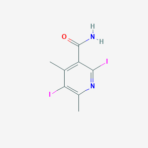 molecular formula C8H8I2N2O B2501187 2,5-Diiodo-4,6-dimethylpyridine-3-carboxamide CAS No. 2413374-40-8