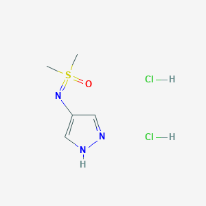molecular formula C5H11Cl2N3OS B2501188 dimethyl[(1H-pyrazol-4-yl)imino]-lambda6-sulfanone dihydrochloride CAS No. 2060005-11-8