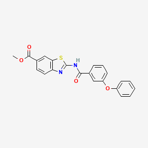 molecular formula C22H16N2O4S B2501195 Methyl 2-(3-phenoxybenzamido)benzo[d]thiazole-6-carboxylate CAS No. 887902-84-3