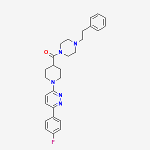 molecular formula C28H32FN5O B2501196 (1-(6-(4-Fluorophenyl)pyridazin-3-yl)piperidin-4-yl)(4-phenethylpiperazin-1-yl)methanone CAS No. 1105218-31-2
