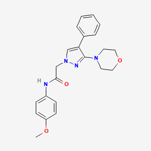 molecular formula C22H24N4O3 B2501210 N-(4-甲氧基苯基)-2-(3-吗啉-4-苯基-1H-吡唑-1-基)乙酰胺 CAS No. 1286728-04-8