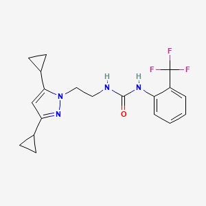 molecular formula C19H21F3N4O B2501211 1-(2-(3,5-dicyclopropyl-1H-pyrazol-1-yl)ethyl)-3-(2-(trifluoromethyl)phenyl)urea CAS No. 2319784-18-2