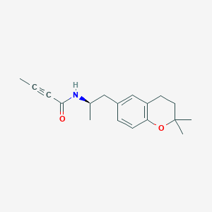 molecular formula C18H23NO2 B2501217 N-[(2R)-1-(2,2-Dimethyl-3,4-dihydrochromen-6-yl)propan-2-yl]but-2-ynamide CAS No. 2411177-86-9