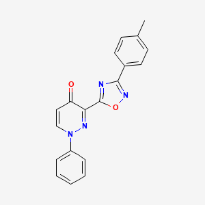 molecular formula C19H14N4O2 B2501218 1-phenyl-3-(3-(p-tolyl)-1,2,4-oxadiazol-5-yl)pyridazin-4(1H)-one CAS No. 1251643-90-9