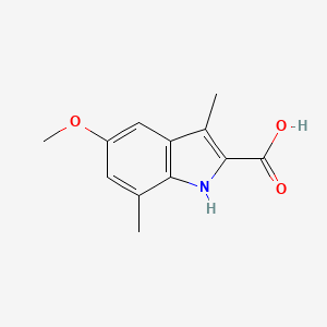 molecular formula C12H13NO3 B2501221 5-methoxy-3,7-dimethyl-1H-indole-2-carboxylic acid CAS No. 1368961-02-7