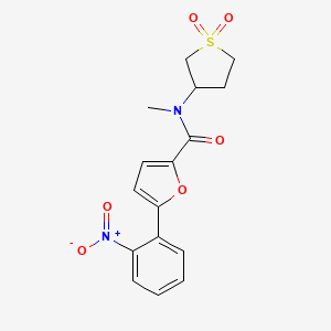 molecular formula C16H16N2O6S B2501225 N-(1,1-dioxidotetrahydrothiophen-3-yl)-N-methyl-5-(2-nitrophenyl)furan-2-carboxamide CAS No. 951900-89-3