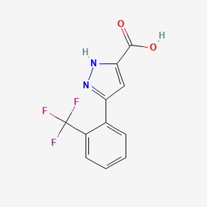 molecular formula C11H7F3N2O2 B2501227 3-[2-(trifluoromethyl)phenyl]-1H-pyrazole-5-carboxylic acid CAS No. 1038770-76-1
