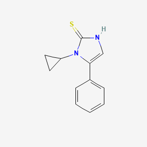 molecular formula C12H12N2S B2501228 1-环丙基-5-苯基-1H-咪唑-2-硫醇 CAS No. 923673-73-8