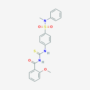 molecular formula C22H21N3O4S2 B250123 2-methoxy-N-({4-[methyl(phenyl)sulfamoyl]phenyl}carbamothioyl)benzamide 