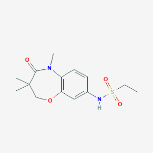 molecular formula C14H20N2O4S B2501233 N-(3,3,5-三甲基-4-氧代-2,3,4,5-四氢苯并[b][1,4]噁氮杂环庚烷-8-基)乙烷磺酰胺 CAS No. 921903-30-2