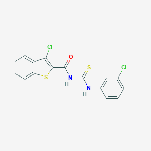 molecular formula C17H12Cl2N2OS2 B250125 3-chloro-N-[(3-chloro-4-methylphenyl)carbamothioyl]-1-benzothiophene-2-carboxamide 