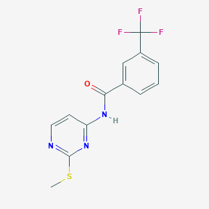 molecular formula C13H10F3N3OS B2501251 N-[2-(methylsulfanyl)-4-pyrimidinyl]-3-(trifluoromethyl)benzenecarboxamide CAS No. 866155-06-8