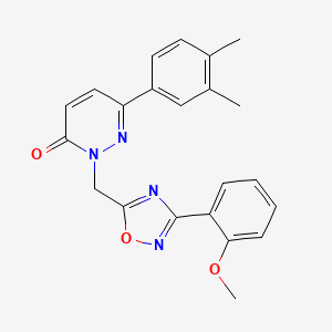 molecular formula C22H20N4O3 B2501270 6-(3,4-二甲苯基)-2-((3-(2-甲氧基苯基)-1,2,4-恶二唑-5-基)甲基)吡啶嗪-3(2H)-酮 CAS No. 1207003-44-8