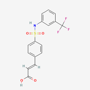 molecular formula C16H12F3NO4S B2501273 3-[4-(3-三氟甲基苯磺酰基)苯基]丙烯酸 CAS No. 379729-52-9