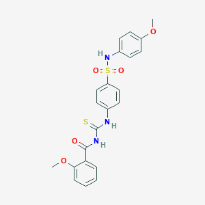 molecular formula C22H21N3O5S2 B250128 2-methoxy-N-{[(4-{[(4-methoxyphenyl)amino]sulfonyl}phenyl)amino]carbonothioyl}benzamide 