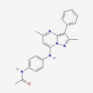 molecular formula C22H21N5O B2501283 N-[4-({2,5-二甲基-3-苯基吡唑并[1,5-a]嘧啶-7-基}氨基)苯基]乙酰胺 CAS No. 877796-72-0