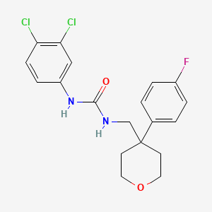 molecular formula C19H19Cl2FN2O2 B2501288 1-(3,4-二氯苯基)-3-((4-(4-氟苯基)四氢-2H-吡喃-4-基)甲基)脲 CAS No. 1251640-44-4