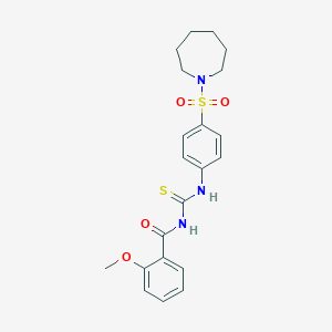 N-({[4-(1-azepanylsulfonyl)phenyl]amino}carbonothioyl)-2-methoxybenzamide