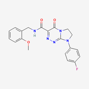 molecular formula C20H18FN5O3 B2501295 8-(4-氟苯基)-N-(2-甲氧基苄基)-4-氧代-4,6,7,8-四氢咪唑并[2,1-c][1,2,4]三嗪-3-甲酰胺 CAS No. 946312-18-1