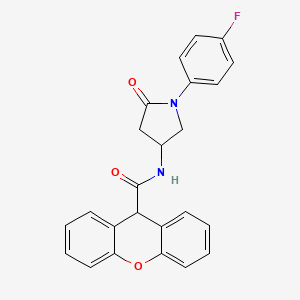 molecular formula C24H19FN2O3 B2501300 N-[1-(4-fluorophenyl)-5-oxopyrrolidin-3-yl]-9H-xanthene-9-carboxamide CAS No. 896297-18-0
