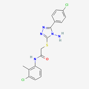 molecular formula C17H15Cl2N5OS B2501302 2-{[4-amino-5-(4-chlorophenyl)-4H-1,2,4-triazol-3-yl]sulfanyl}-N-(3-chloro-2-methylphenyl)acetamide CAS No. 880802-96-0