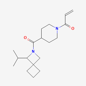 molecular formula C18H28N2O2 B2501310 1-[4-(3-Propan-2-yl-2-azaspiro[3.3]heptane-2-carbonyl)piperidin-1-yl]prop-2-en-1-one CAS No. 2361871-68-1