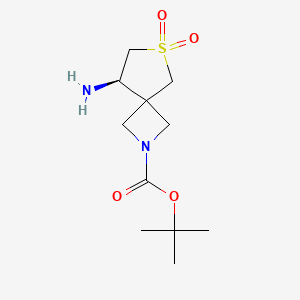 molecular formula C11H20N2O4S B2501311 叔丁基(8R)-8-氨基-6,6-二氧代-6lambda6-硫杂-2-氮杂螺[3.4]辛烷-2-羧酸酯 CAS No. 1453315-64-4