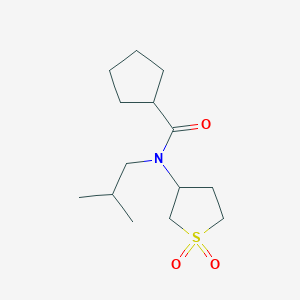 molecular formula C14H25NO3S B2501315 N-(1,1-dioxo-1lambda6-thiolan-3-yl)-N-(2-methylpropyl)cyclopentanecarboxamide CAS No. 874788-33-7