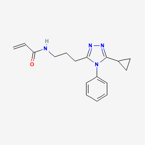 molecular formula C17H20N4O B2501325 N-[3-(5-Cyclopropyl-4-phenyl-1,2,4-triazol-3-yl)propyl]prop-2-enamide CAS No. 2305393-23-9
