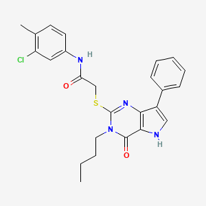 2-((3-butyl-4-oxo-7-phenyl-4,5-dihydro-3H-pyrrolo[3,2-d]pyrimidin-2-yl)thio)-N-(3-chloro-4-methylphenyl)acetamide