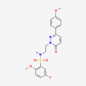 molecular formula C20H20FN3O5S B2501344 5-氟-2-甲氧基-N-(2-(3-(4-甲氧基苯基)-6-氧代吡哒嗪-1(6H)-基)乙基)苯磺酰胺 CAS No. 921831-53-0