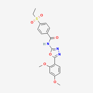 B2501346 N-[5-(2,4-dimethoxyphenyl)-1,3,4-oxadiazol-2-yl]-4-ethylsulfonylbenzamide CAS No. 886939-32-8