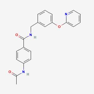 B2501351 4-acetamido-N-(3-(pyridin-2-yloxy)benzyl)benzamide CAS No. 1706376-37-5