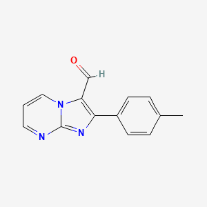 molecular formula C14H11N3O B2501352 2-(4-甲基苯基)咪唑并[1,2-a]嘧啶-3-甲醛 CAS No. 881041-40-3