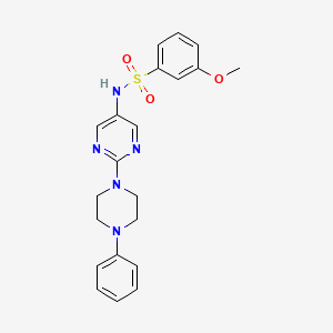 molecular formula C21H23N5O3S B2501368 3-甲氧基-N-(2-(4-苯基哌嗪-1-基)嘧啶-5-基)苯磺酰胺 CAS No. 1421510-14-6
