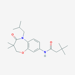 molecular formula C21H32N2O3 B2501369 N-(5-异丁基-3,3-二甲基-4-氧代-2,3,4,5-四氢苯并[b][1,4]恶嗪-8-基)-3,3-二甲基丁酰胺 CAS No. 921834-70-0