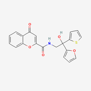 B2501370 N-(2-(furan-2-yl)-2-hydroxy-2-(thiophen-2-yl)ethyl)-4-oxo-4H-chromene-2-carboxamide CAS No. 2034333-29-2