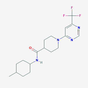 molecular formula C18H25F3N4O B2501377 N-(4-甲基环己基)-1-[6-(三氟甲基)嘧啶-4-基]哌啶-4-甲酰胺 CAS No. 1775452-77-1