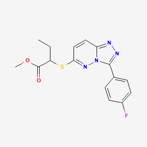 molecular formula C16H15FN4O2S B2501382 Methyl 2-{[3-(4-fluorophenyl)[1,2,4]triazolo[4,3-b]pyridazin-6-yl]thio}butanoate CAS No. 852374-31-3