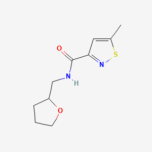 molecular formula C10H14N2O2S B2501383 5-methyl-N-[(oxolan-2-yl)methyl]-1,2-thiazole-3-carboxamide CAS No. 1788976-17-9