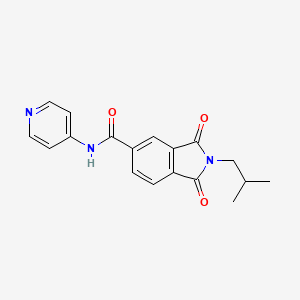 molecular formula C18H17N3O3 B2501389 2-异丁基-1,3-二氧代-N-4-吡啶基-5-异吲哚啉甲酰胺 CAS No. 709010-98-0